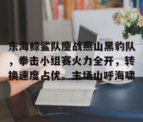 AYX-关于东海鲸鲨队鏖战燕山黑豹队,拳击小组赛火力全开,转换速度占优。主场山呼海啸的信息
